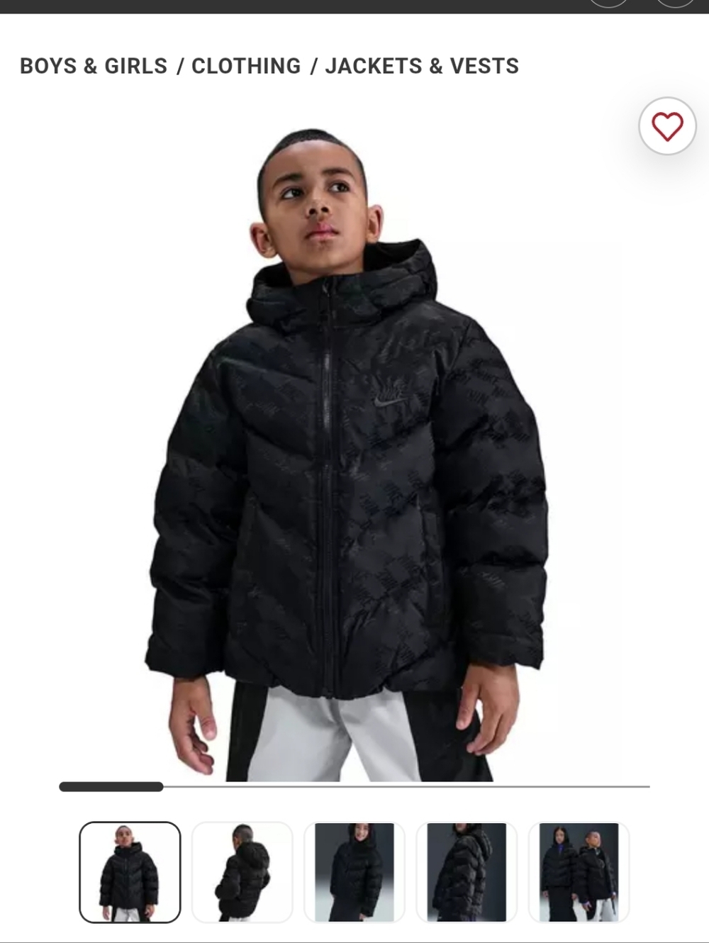 Kids' Black Puffer Jacket with Hood